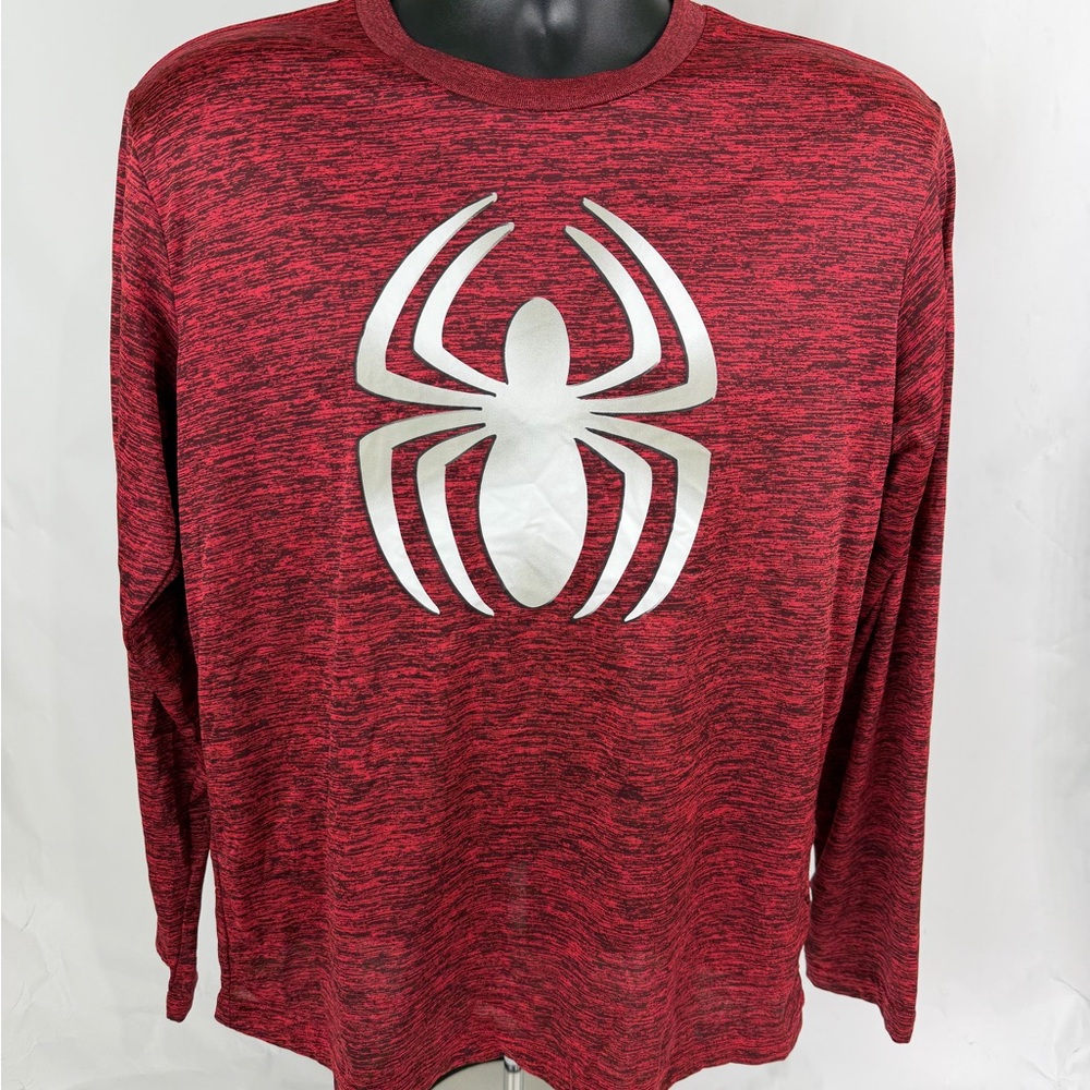 Marvel Red and Black Spider Emblem Long Sleeve Shirt